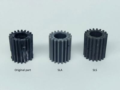 Пример реверс-инжиниринга шестерни с SLA и SLS 3D-печатью