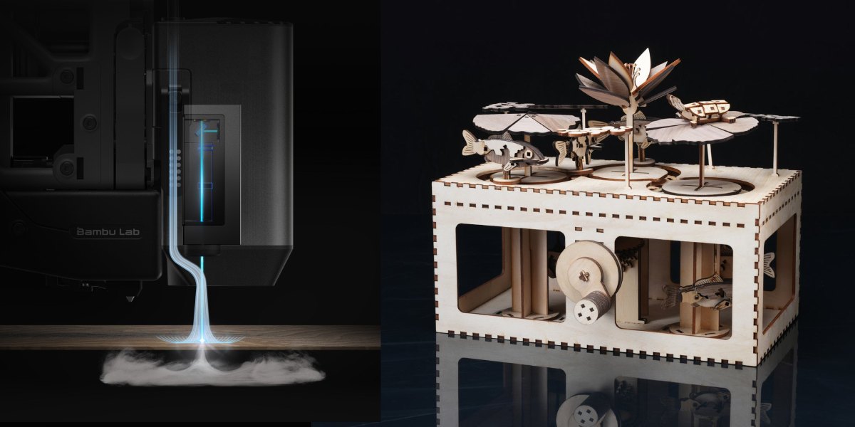 Bambu Lab H2C Laser Full Combo 40W: встроенная вытяжка