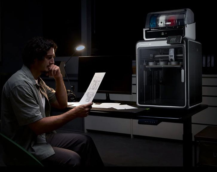 Впечатляющая скорость печати 600 мм/с на Creality K2 Combo. Графическое изображение скорости печати 600 мм/с и тихой работы.