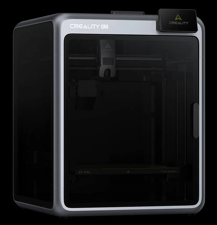 Крупний план надміцного екзоскелета з алюмінієвого сплаву Creality K2 Pro Combo.