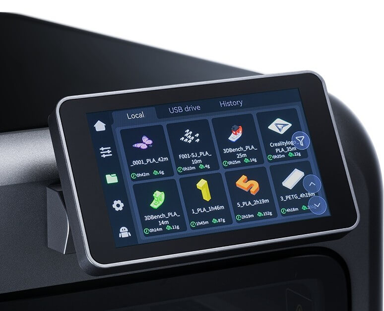 32 ГБ встроенной ROM на Creality K2 Pro. Иллюстрация 32 ГБ встроенной ROM для хранения проектов.