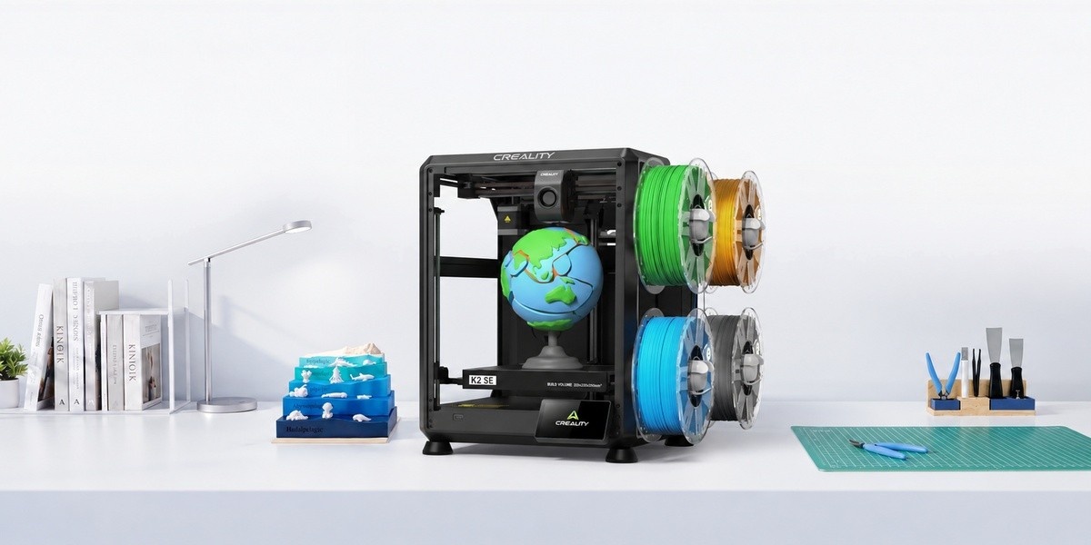 Creality K2 SE 3D printer with side filament spool holders