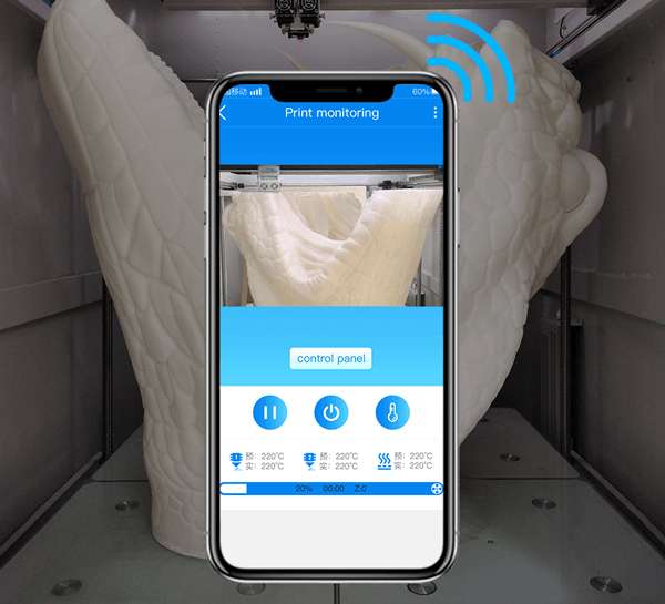 Удаленное управление камерой Интерфейс, демонстрирующий технологию управления камерой для CreatBot D1000 Pro HS, позволяющую удаленно контролировать и корректировать параметры печати в реальном времени через приложение.