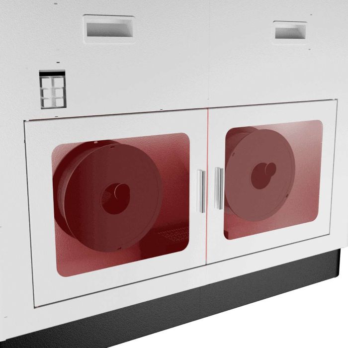 Сушилка для филамента Встроенная сушильная камера для филамента CreatBot D1000 Pro HS, предназначенная для сушки двух рулонов филамента по 5 кг при 45°C и 65°C для оптимального качества печати.