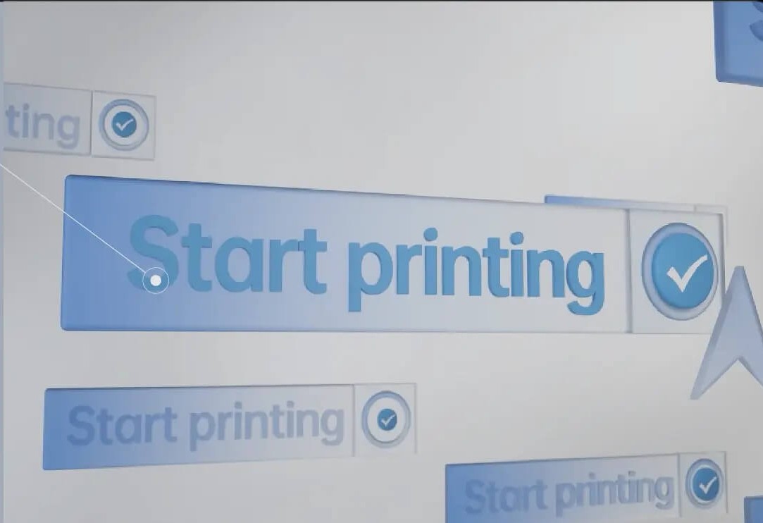 Вид пользовательского интерфейса DeskFab X1, демонстрирующий простую опцию печати в один клик.