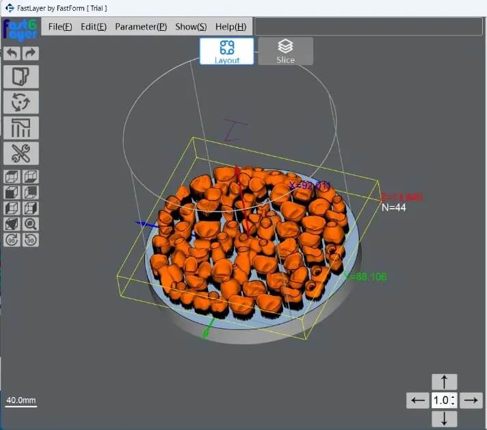 Интерфейс программного обеспечения для нарезки FastLayer, демонстрирующий его автоматизированные функции подготовки файлов.