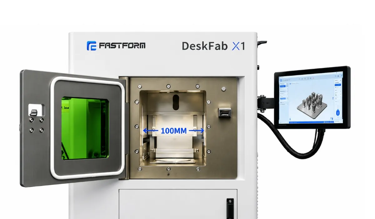 Процес лазерного плавлення металевого порошку на FastForm DeskFab X1