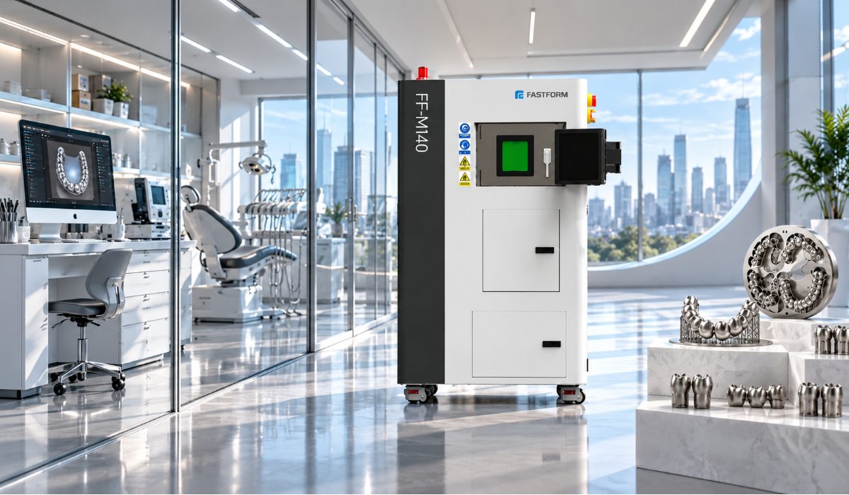 FastForm FF-M140C H dental SLM 3D printer in a dental laboratory
