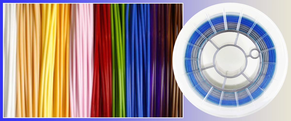 PLA пластик MonoFilament Градієнт Натуральний-Синій-Металік для дизайнерів