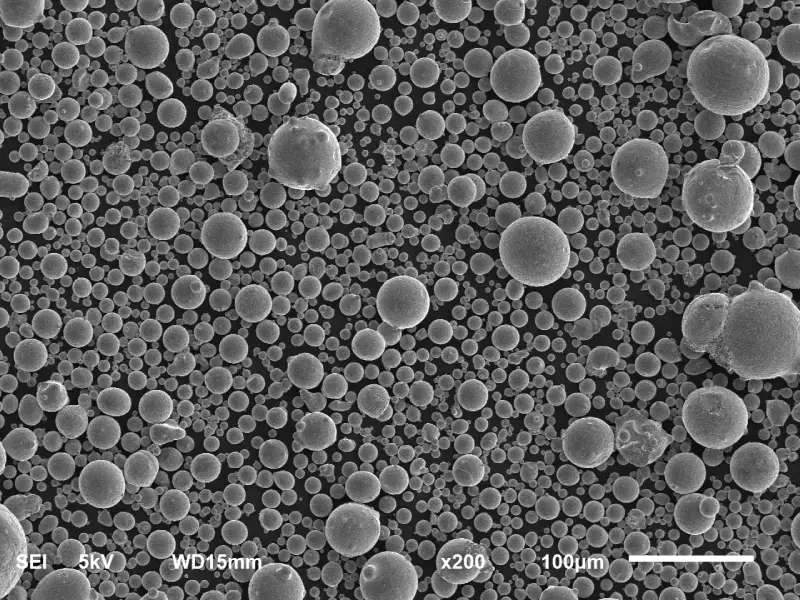 IMT CoCrW metal powder for SLM printing under SEM microscope