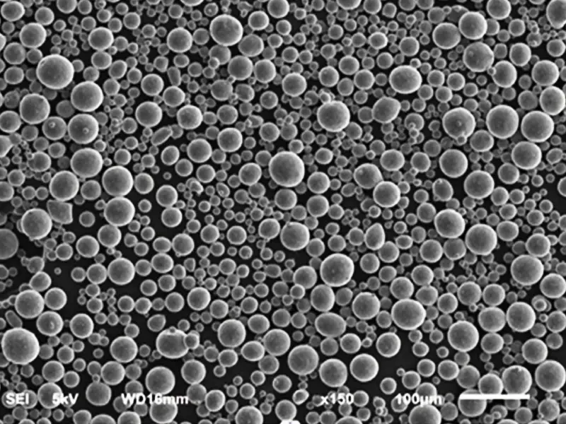 IMT TA15 titanium powder for SLM printing under SEM microscope