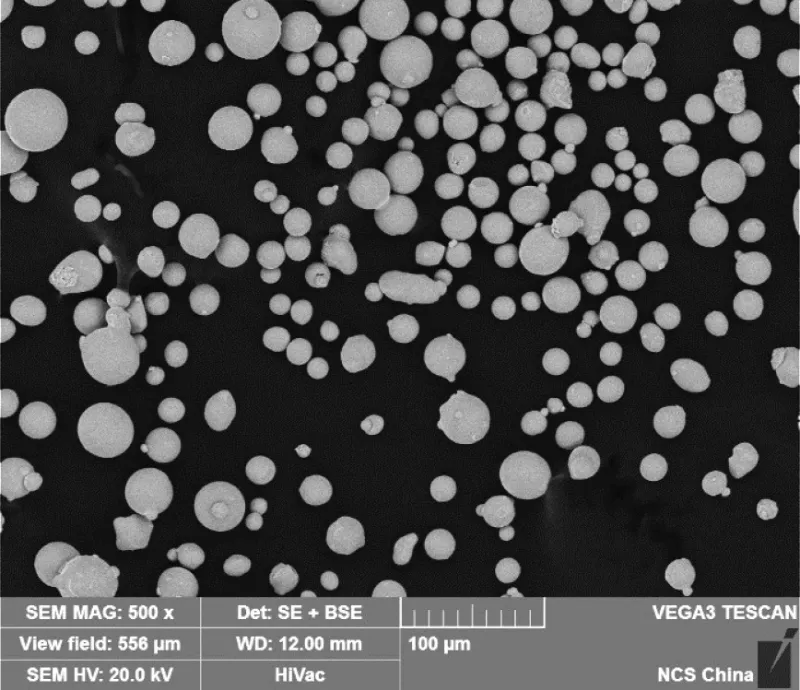 IMT 316L metal powder for SLM printing under SEM microscope