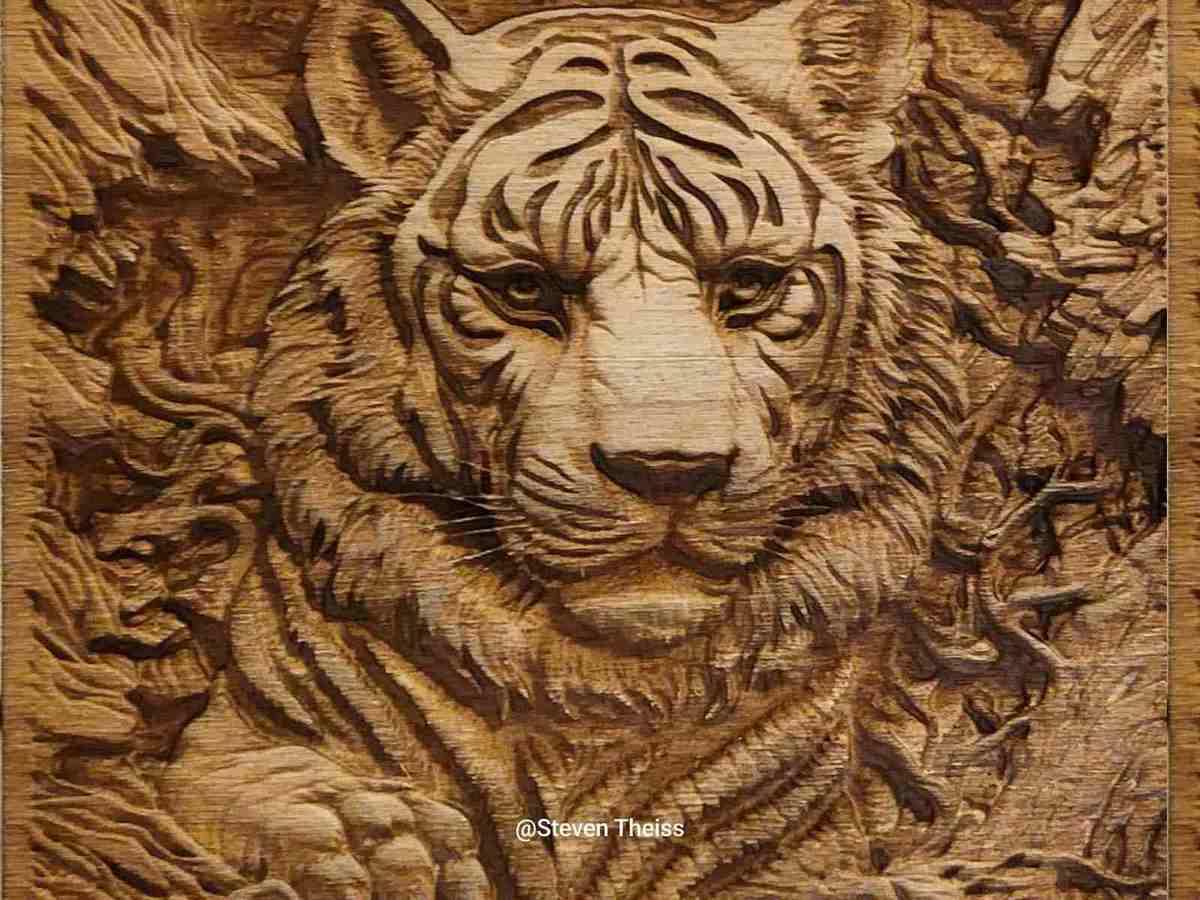 3D принтер із лазером 40 Вт - Різьба по дереву